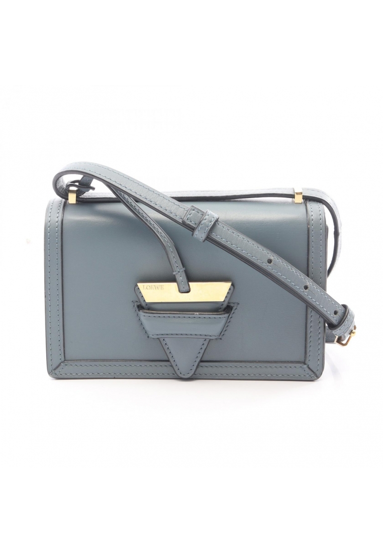LOEWE Pre-Loved LOEWE Barcelona Shoulder bag leather Blue gray