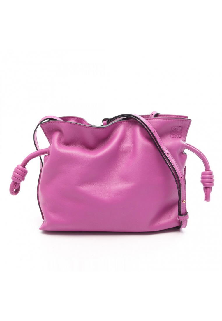 LOEWE Pre-Loved LOEWE flamenco clutch mini Shoulder bag leather purple
