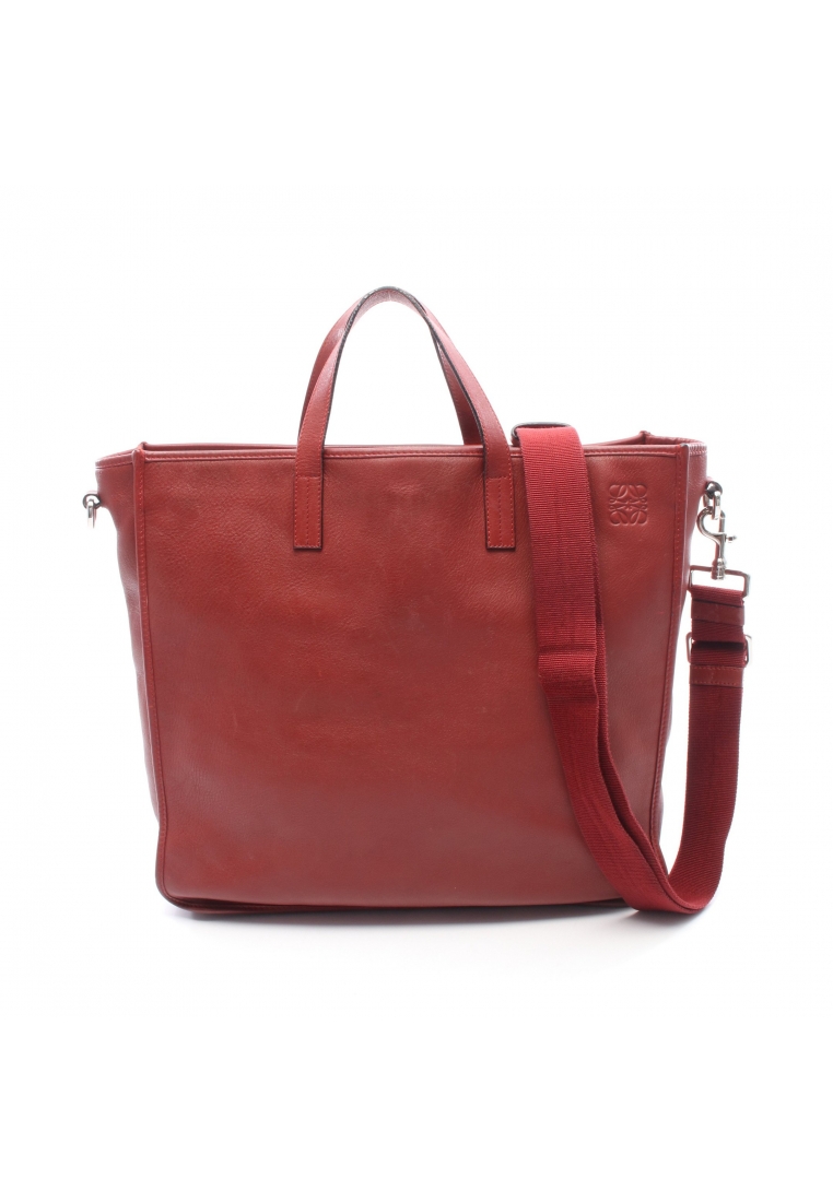 LOEWE Pre-Loved LOEWE Anagram 2WAY Handbag tote bag leather Red
