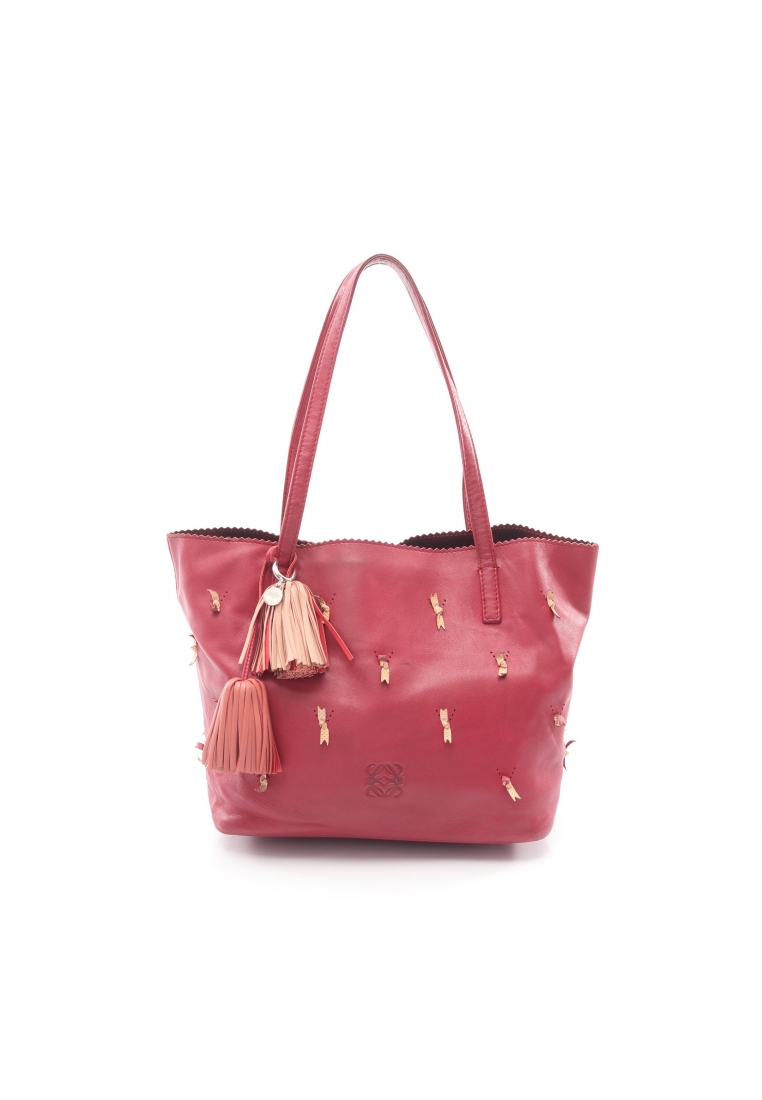 LOEWE Pre-Loved LOEWE Anagram Ribbon motif nappa leather limited tote Handbag tote bag leather Borde