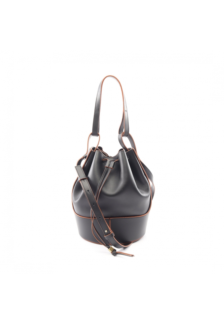 LOEWE Pre-Loved LOEWE balloon bag Medium purse 2WAY Shoulder bag leather black