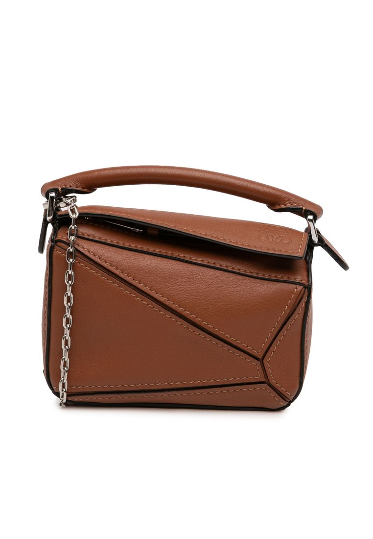 LOEWE Pre-Loved Loewe Nano Calfskin Puzzle Satchel