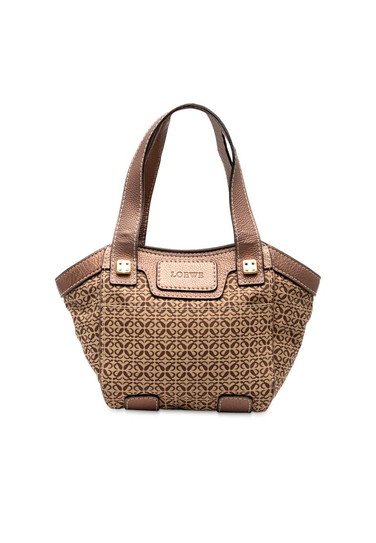 LOEWE Pre-Loved Loewe Anagram Canvas Tote