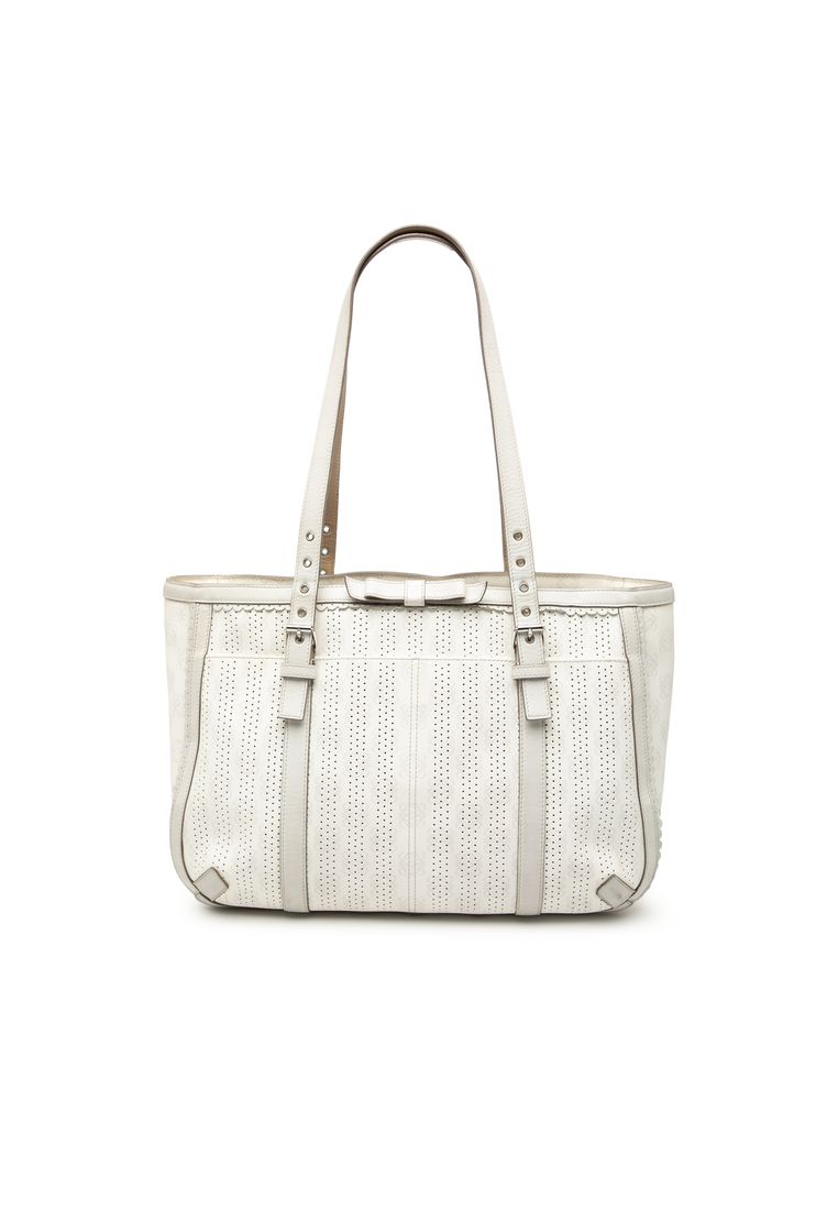 LOEWE Pre-Loved Loewe Anagram Perforated Coated Canvas Tote