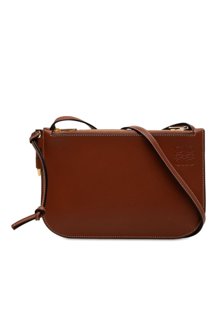LOEWE Pre-Loved Loewe Leather Gate Double Zip Pouch