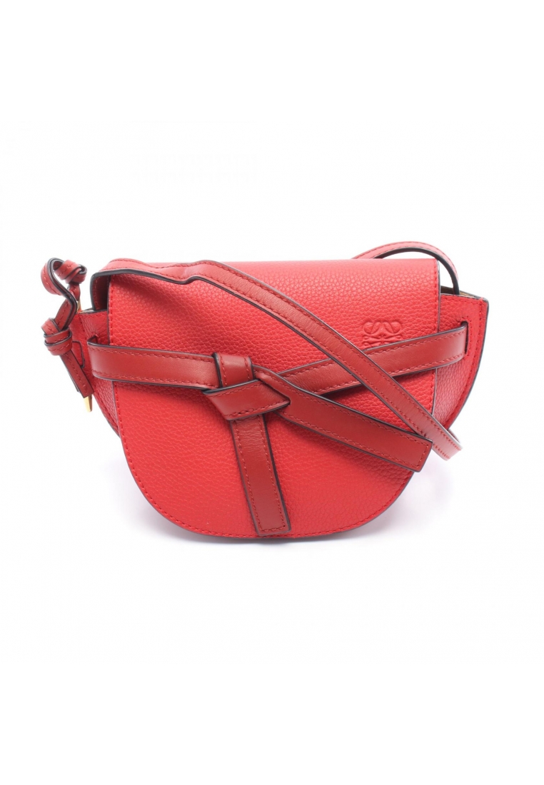 LOEWE Pre-Loved LOEWE gate bag mini Shoulder bag leather Red