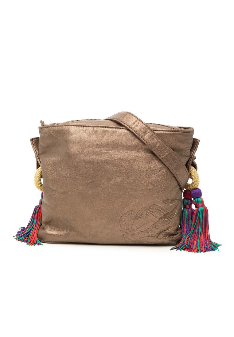 LOEWE Pre-Loved Loewe Nappa Metallic Flamenco Tassel Crossbody