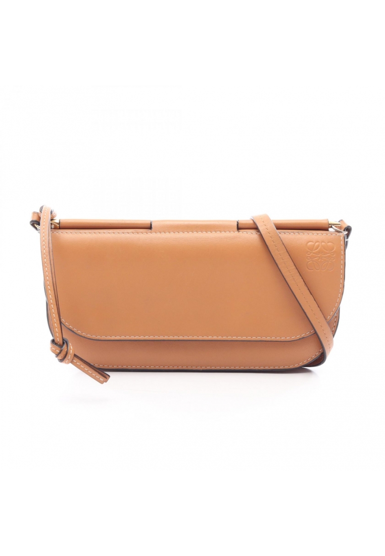 LOEWE Pre-Loved LOEWE Gate Pochette Wallet shoulder wallet leather light brown