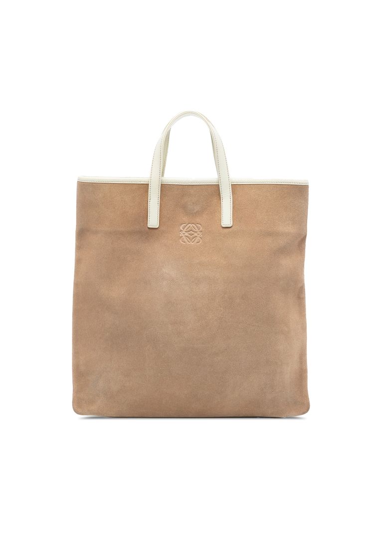 LOEWE Pre-Loved Loewe Anagram Suede Tote