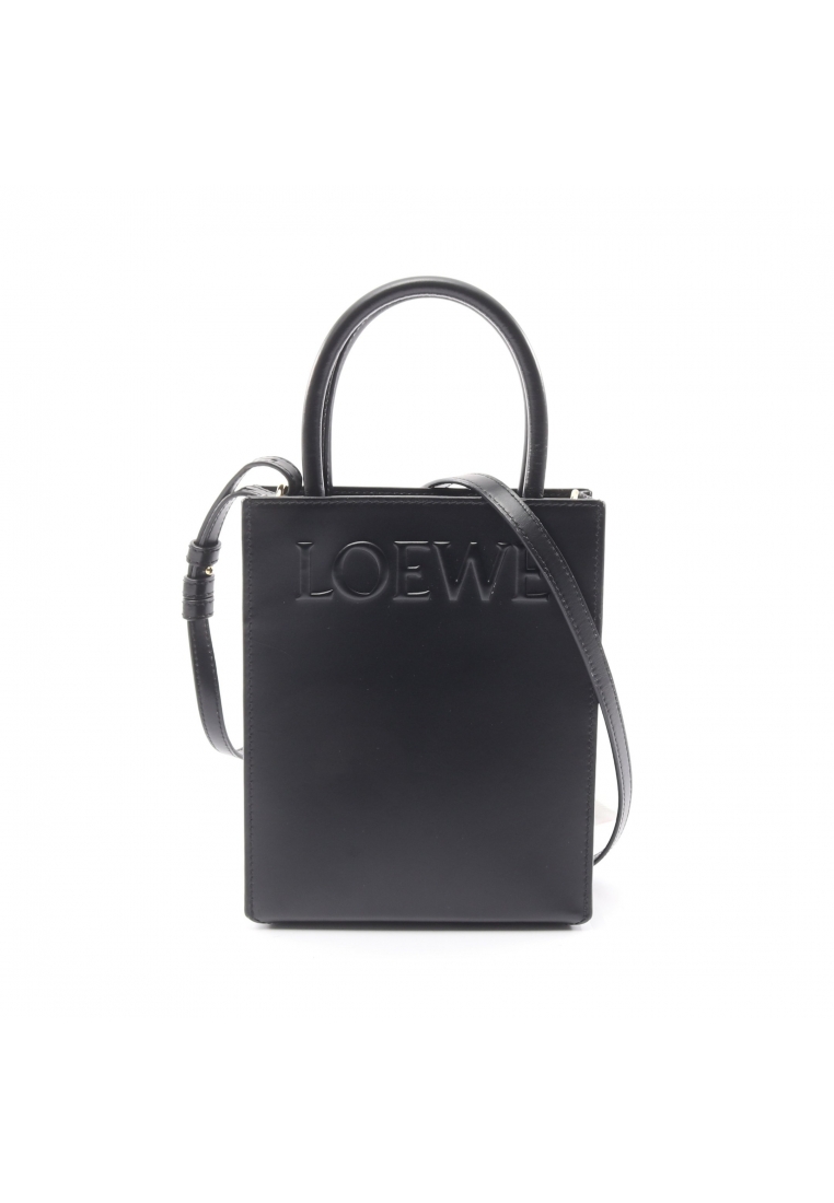 LOEWE Pre-Loved LOEWE Standard A5 tote Handbag tote bag leather black 2WAY