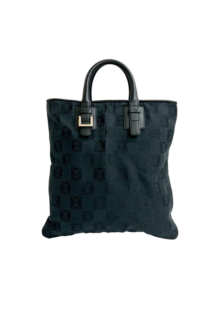 LOEWE Pre-Loved Loewe Anagram Canvas Tote
