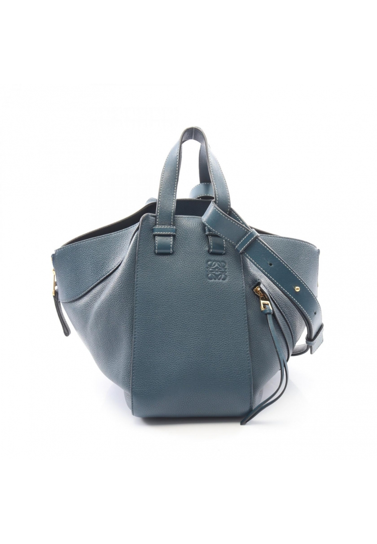 LOEWE Pre-Loved LOEWE HAMMOCK SMALL hammock Small 2WAY Handbag leather blue