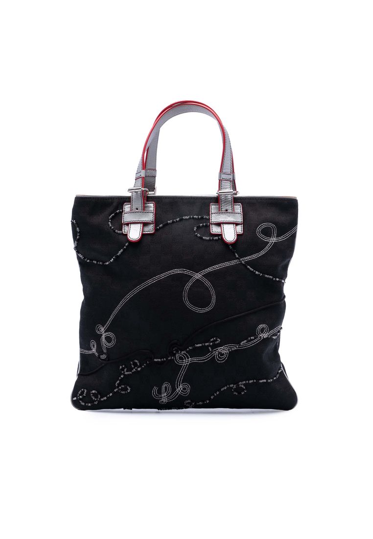 LOEWE Pre-Loved Loewe Anagram Beaded Jacquard Tote