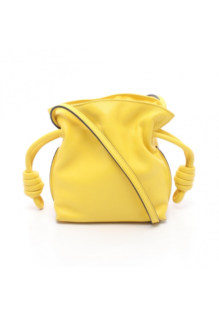 LOEWE Pre-Loved LOEWE flamenco clutch mini yellow Shoulder bag leather yellow