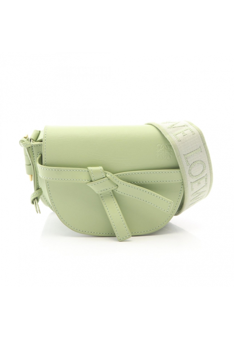 LOEWE Pre-Loved LOEWE Gate dual bag mini Shoulder bag leather Light green
