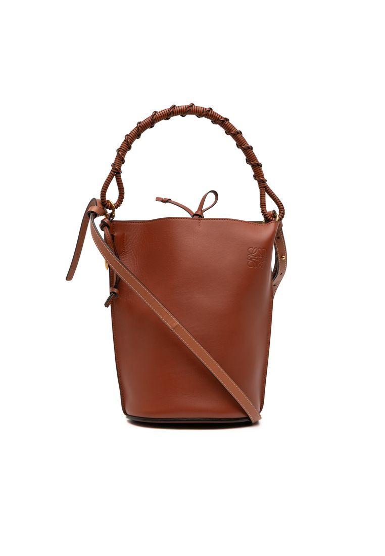 LOEWE Pre-Loved Loewe Calfskin Anagram Gate Bucket Bag