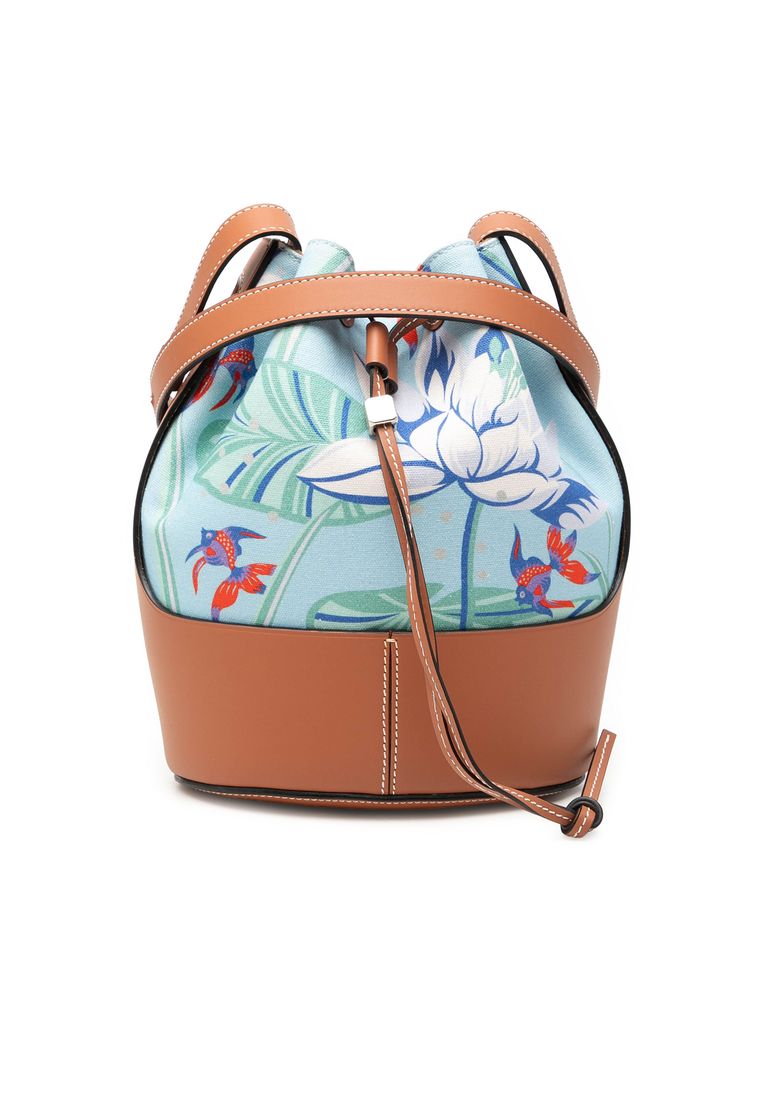 LOEWE Pre-Loved Loewe Paulas Ibiza Small Canvas Balloon Bucket Bag