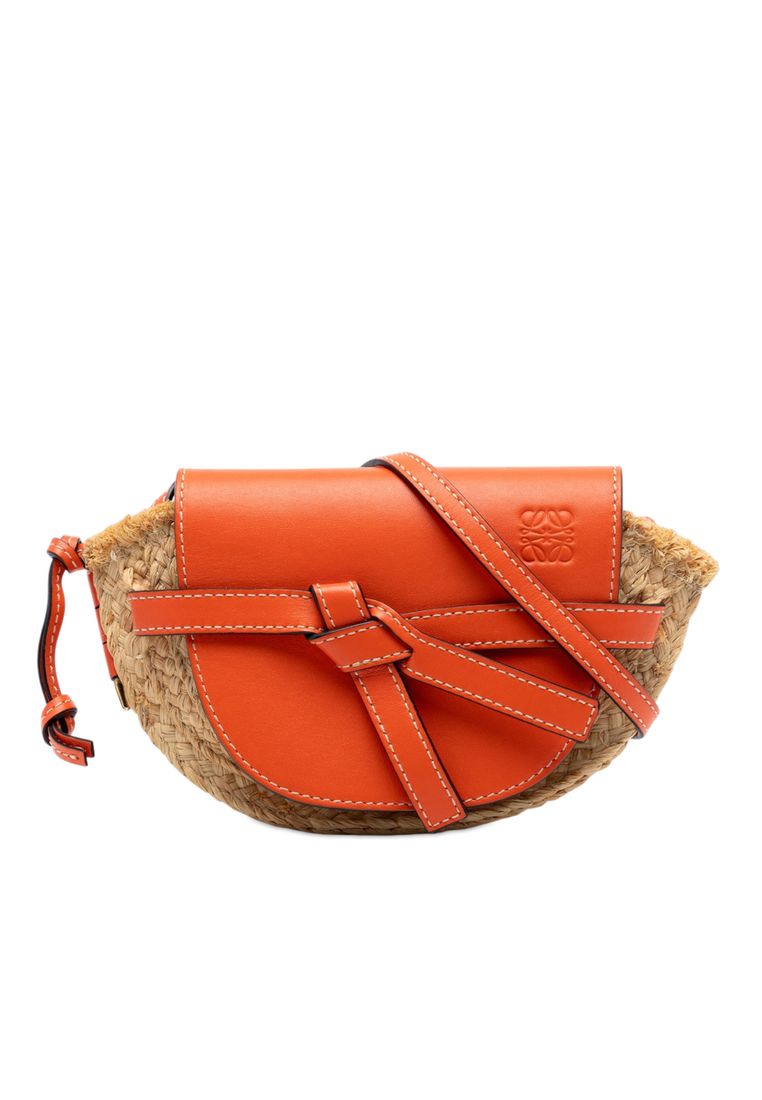 LOEWE Pre-Loved Loewe Mini Raffia Gate Crossbody