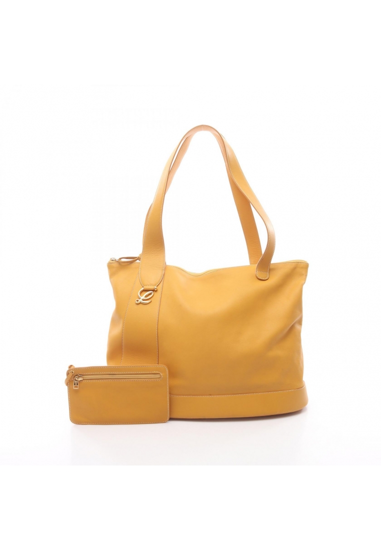 LOEWE Pre-Loved LOEWE Shoulder bag tote bag leather yellow