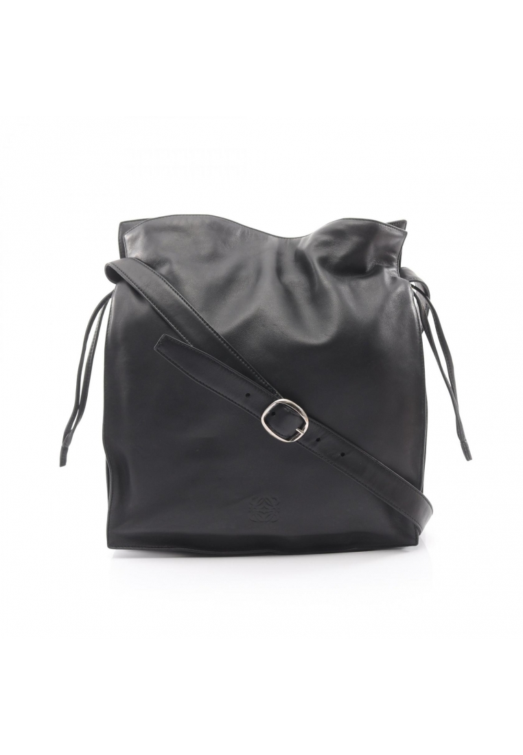 LOEWE Pre-Loved LOEWE flamenco Shoulder bag leather black purse