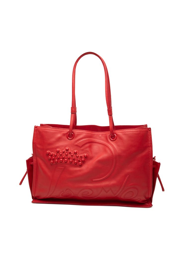 LOEWE Pre-Loved Loewe Studded Leather Crown Tote