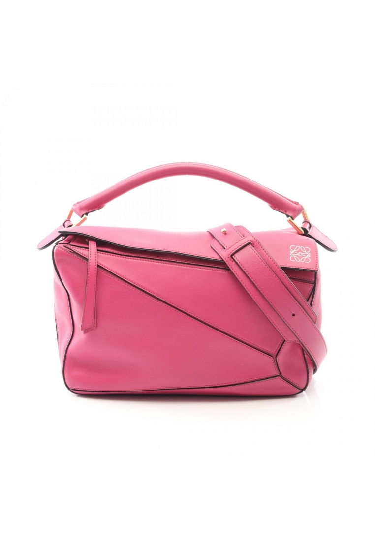 LOEWE Pre-Loved LOEWE puzzle bag Medium Handbag leather Pink purple 2WAY