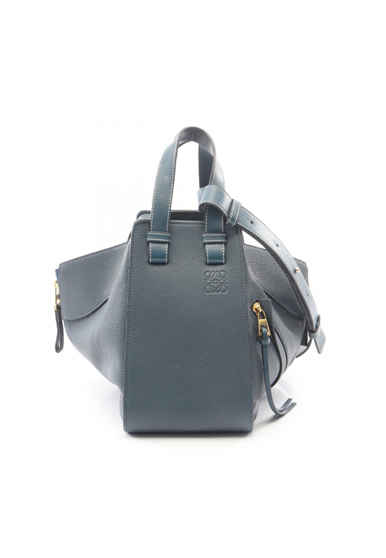LOEWE Pre-Loved LOEWE HAMMOCK SMALL hammock Small 2WAY Handbag leather Navy