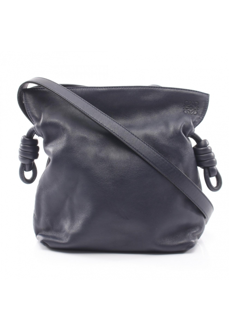 LOEWE Pre-Loved LOEWE flamenco clutch mini Shoulder bag leather Navy