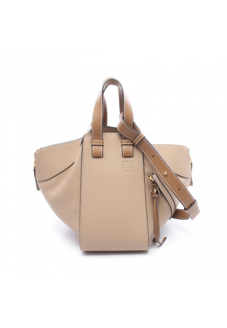 LOEWE Pre-Loved LOEWE HAMMOCK SMALL hammock Small 2WAY Handbag leather Gray beige