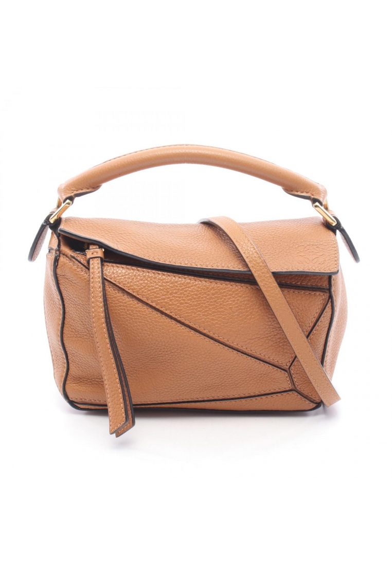 LOEWE Pre-Loved LOEWE puzzle edge mini 2WAY Handbag leather Brown
