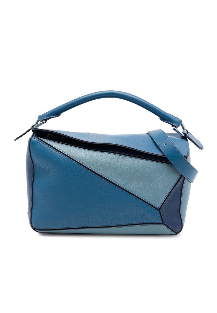 Loewe Pre-Loved Loewe Medium Tricolor Calfskin Puzzle Satchel