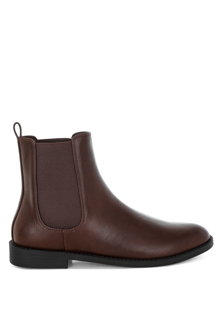 London Rag Faux Leather Chelsea Boots in Brown