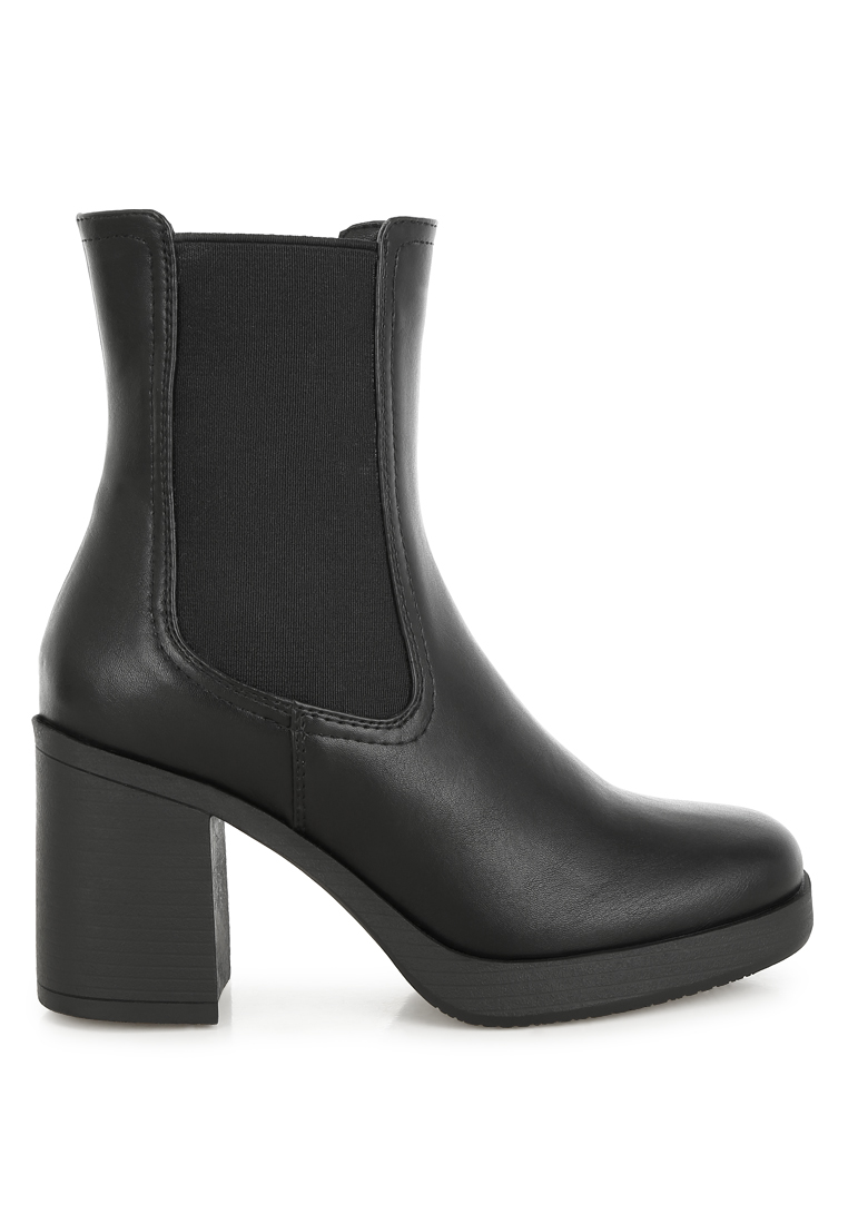 London Rag Faux Leather Chelsea Boots In Black