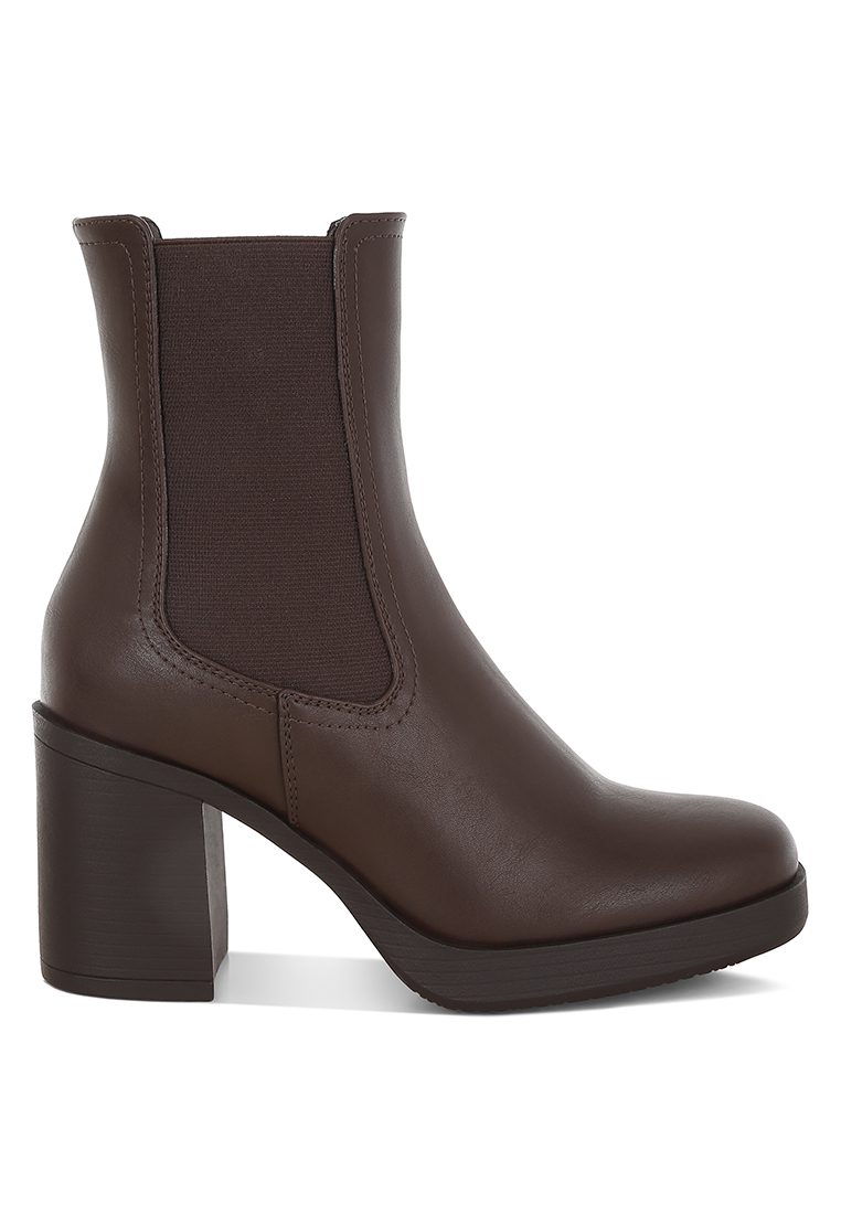 London Rag Faux Leather Chelsea Boots In Brown