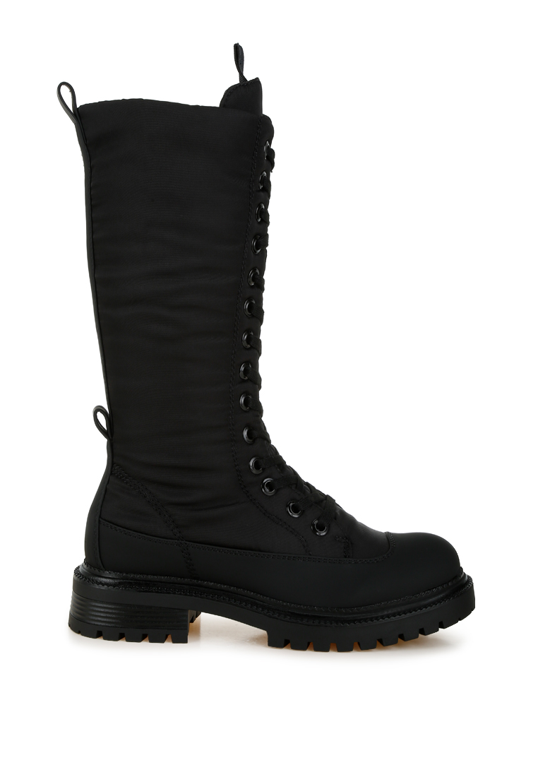 London Rag Anti-Skid Lace-Up Combat Boots in Black
