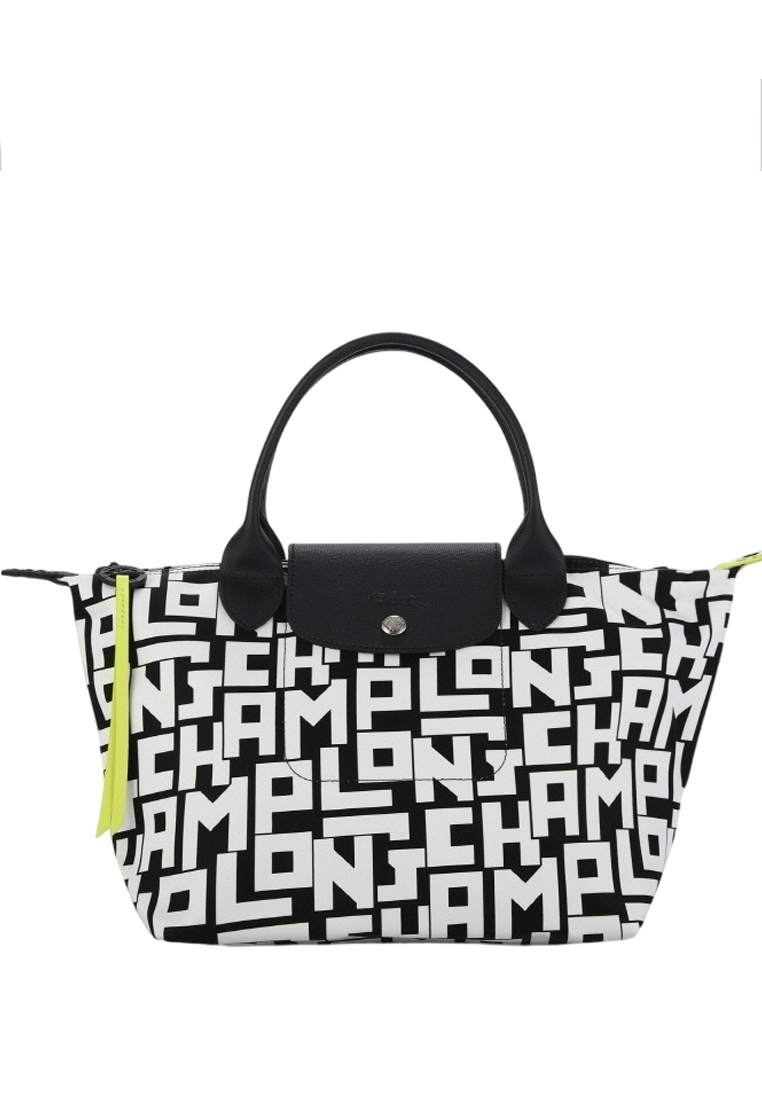 LONGCHAMP Le Pliage LGP Small Top Handle Bag - White/Black