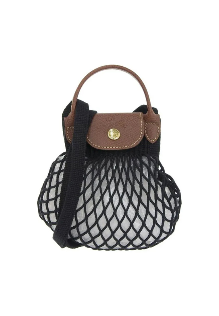 LONGCHAMP Le Pliage Filet XS Mesh Bag in Black Canvas 10139 Hvh