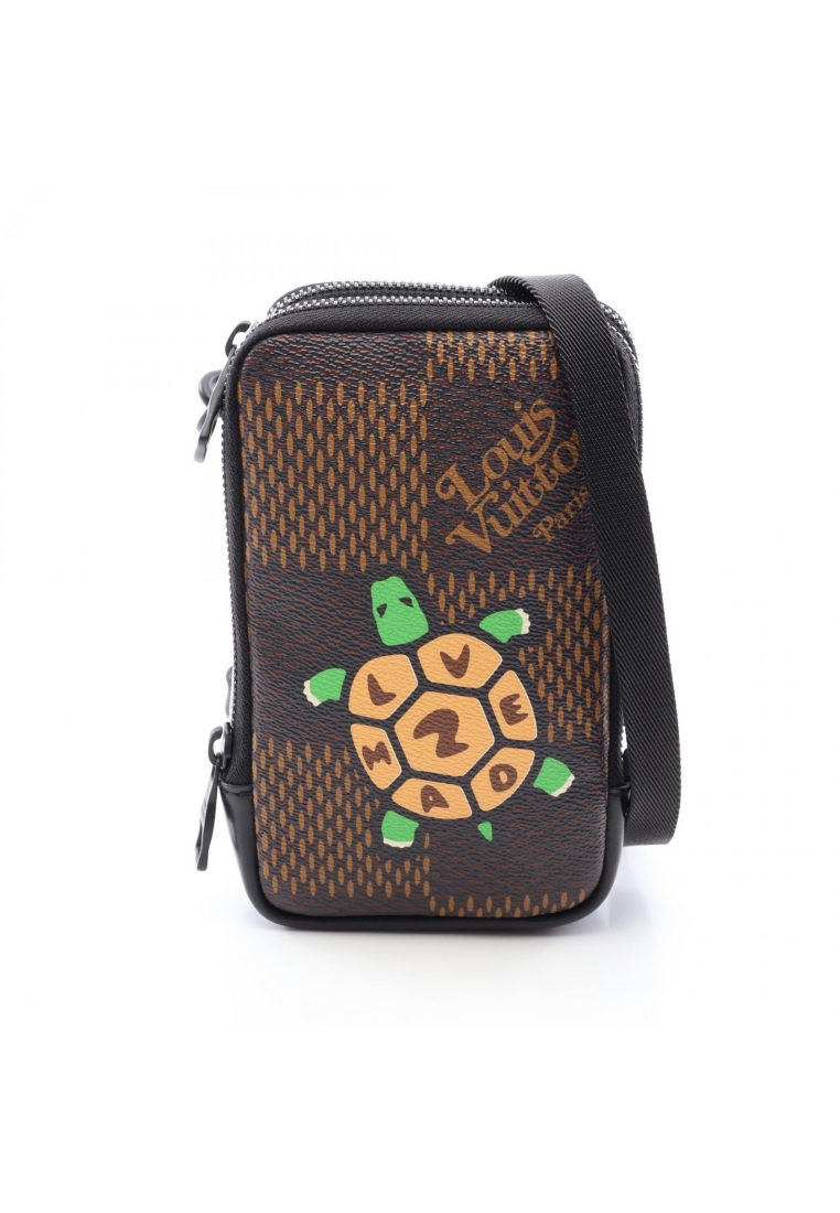 Louis Vuitton Pre-Loved Louis Vuitton LOUIS VUITTON × NIGO Double Phone Pouch Shoulder bag PVC leath