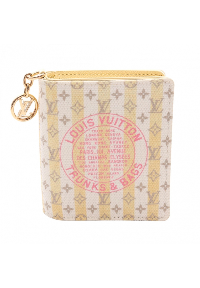 Louis Vuitton Pre-Loved Louis Vuitton Pocket Wallet LV charm Bi-fold wallet PVC white yellow multico