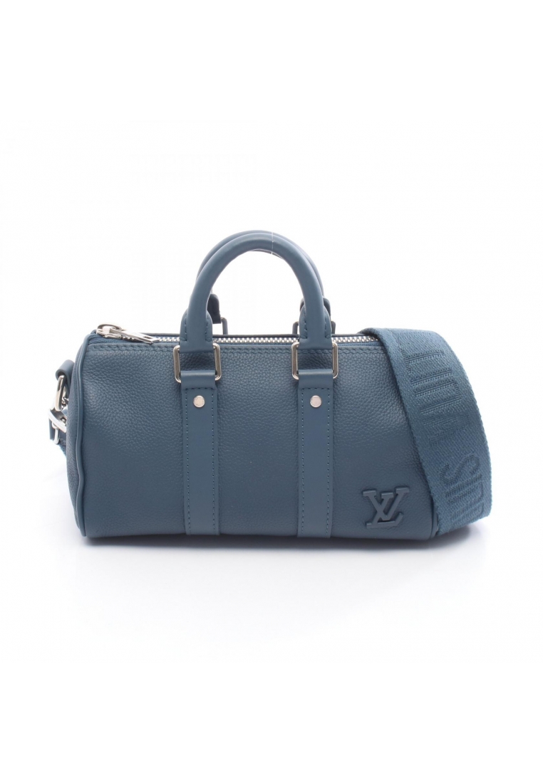 Louis Vuitton Pre-Loved Louis Vuitton Keepall XS LV Aerogram Handbag leather blue 2WAY