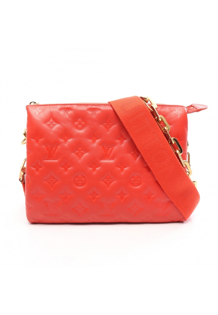 Louis Vuitton Pre-Loved Louis Vuitton Coussin PM monogram embossed Rouge 2WAY chain shoulder bag lea
