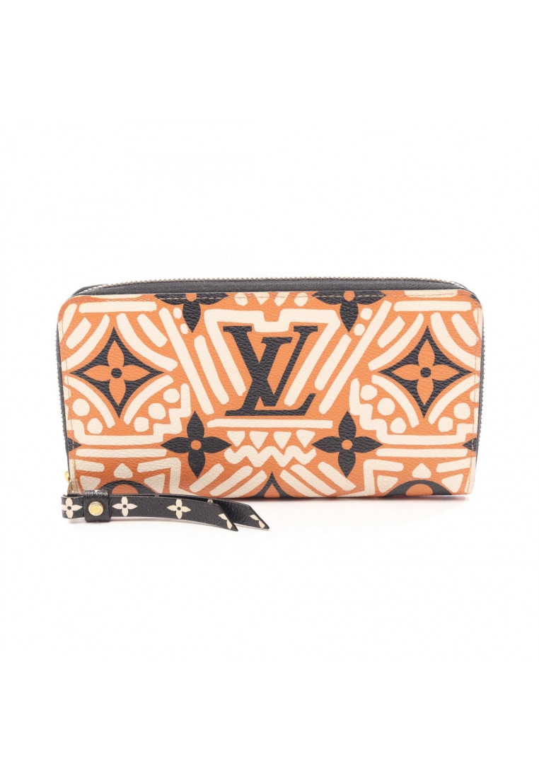 Louis Vuitton Pre-Loved Louis Vuitton zippy wallet LV Craft round zipper long wallet PVC orange mult