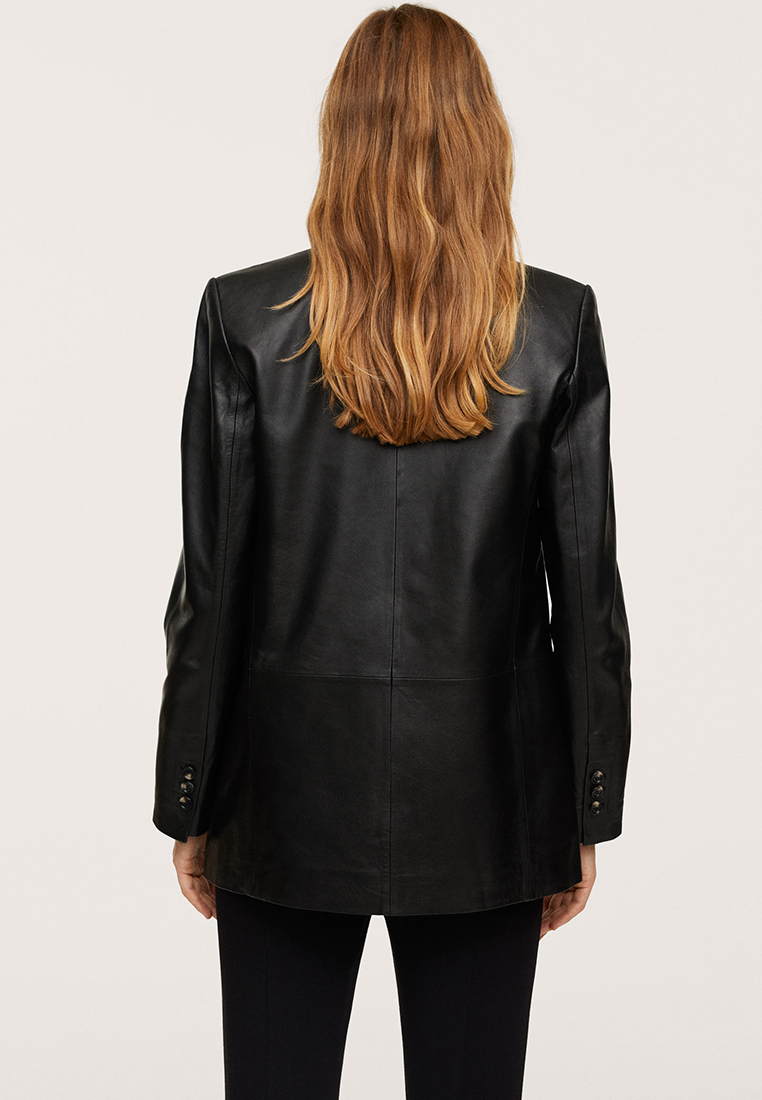 mango leather blazer