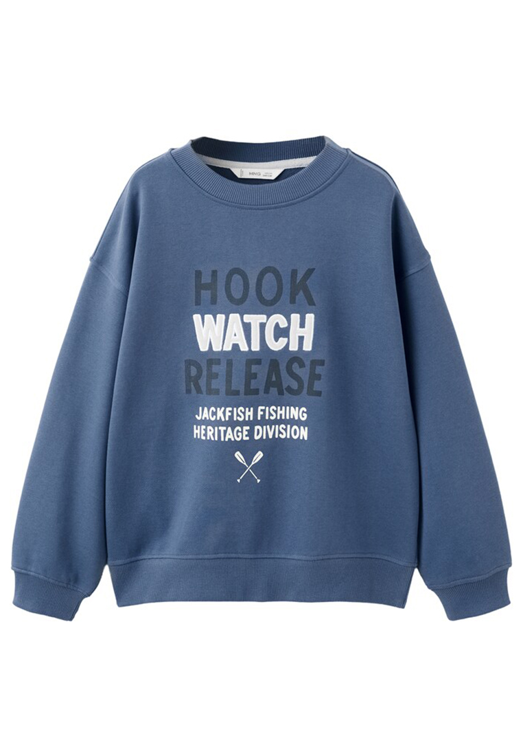MANGO KIDS Cotton Sweatshirt With Text