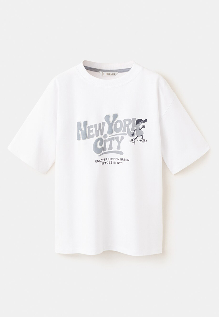MANGO KIDS Text Cotton T-Shirt