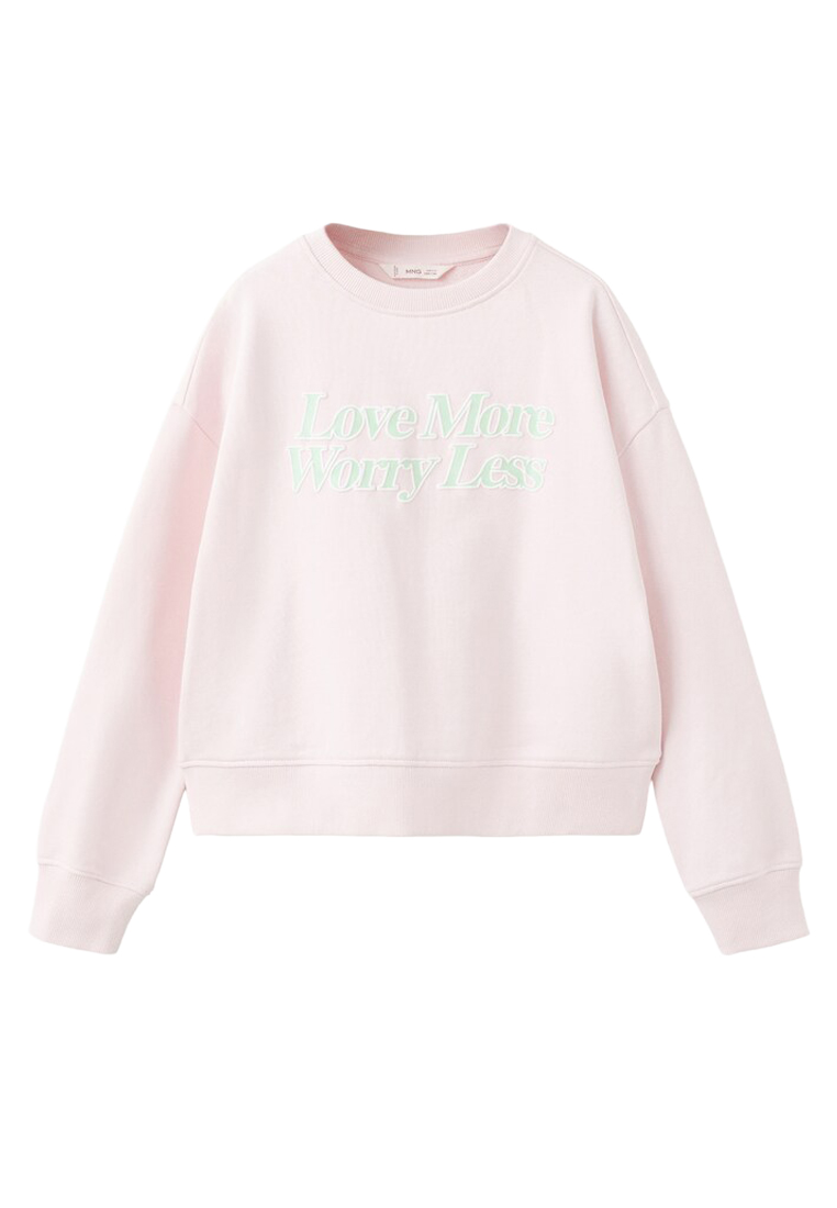 MANGO KIDS Cotton Sweatshirt With Text