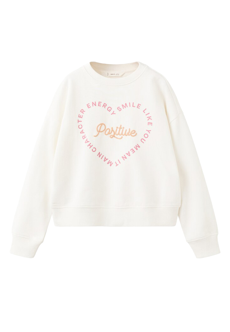 MANGO KIDS Cotton Sweatshirt With Text