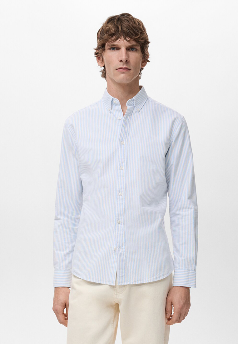 MANGO Man 100% Cotton Kodak Striped Shirt