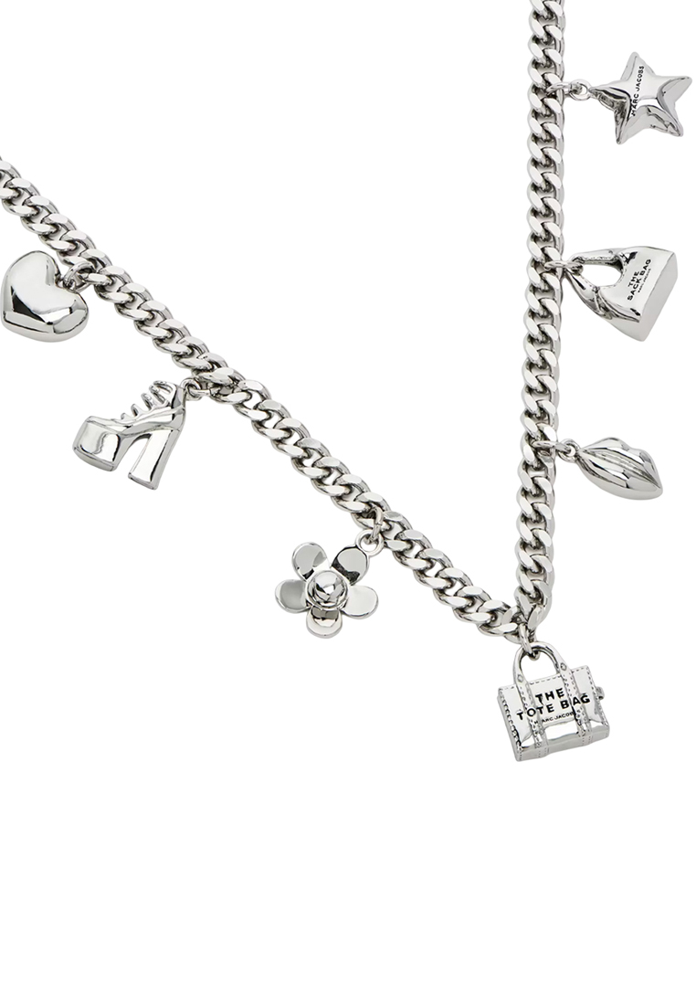 Marc Jacobs The Mini Icon Charm Necklace - Light Antique Silver 2R4JNC001J37