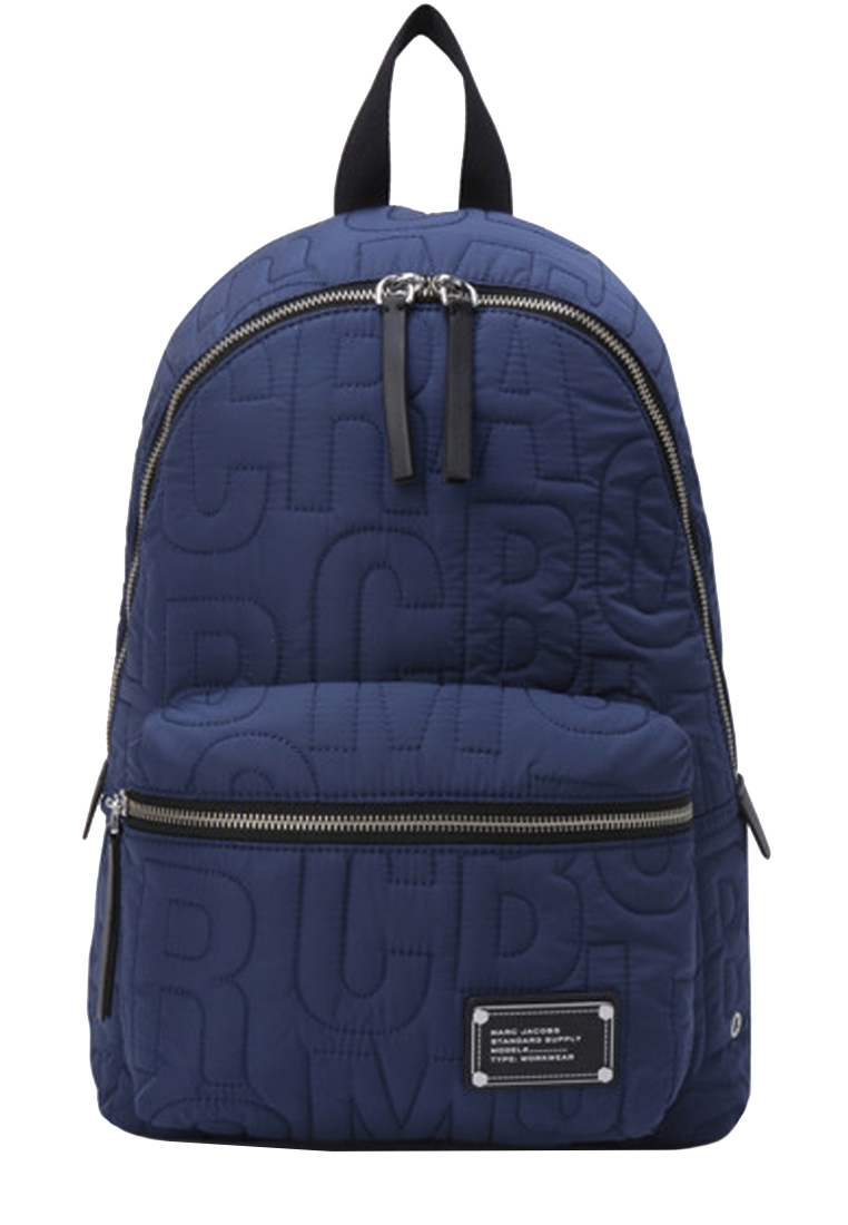 Marc Jacobs Nylon Jumbled Logo Workwear Backpack Bag in Azure Blue 4S4HBP001H02